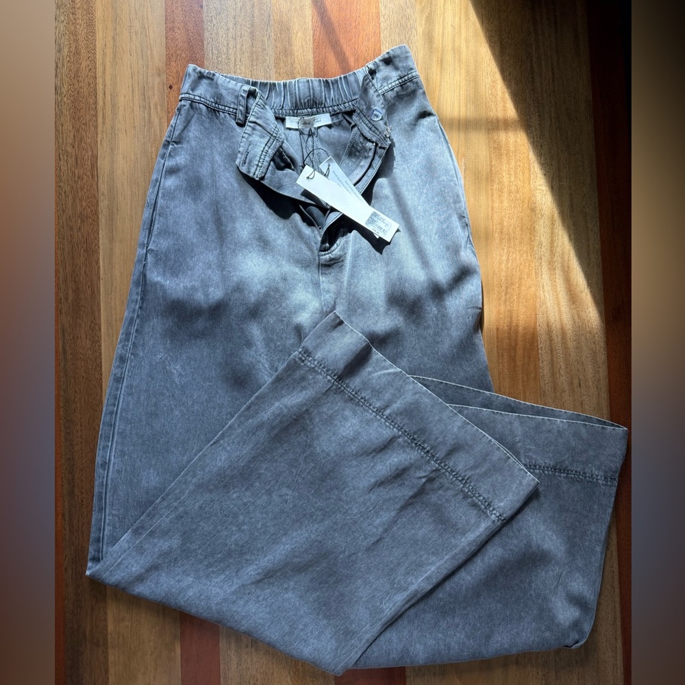 NWT Mustard Seed washed black wide leg elastic waist pant